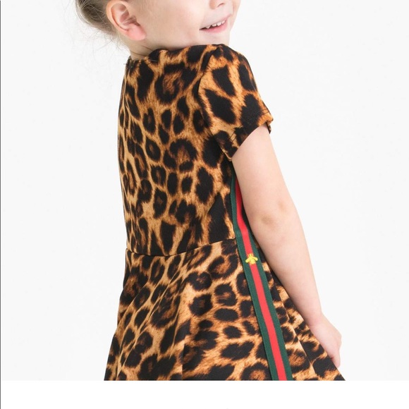 Leopard dress with bumble bee ribbon piping. - Picture 7 of 7
